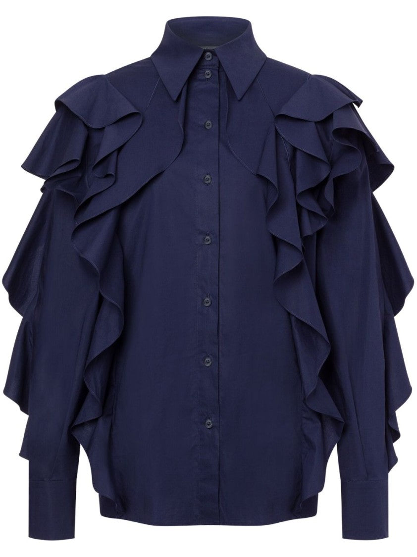 Alberta Ferretti Button-Down Blue Shirt