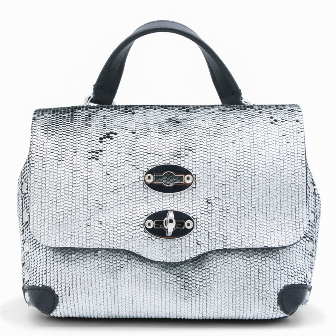 Zanellato Structured Silver Handbag With Textured Finish