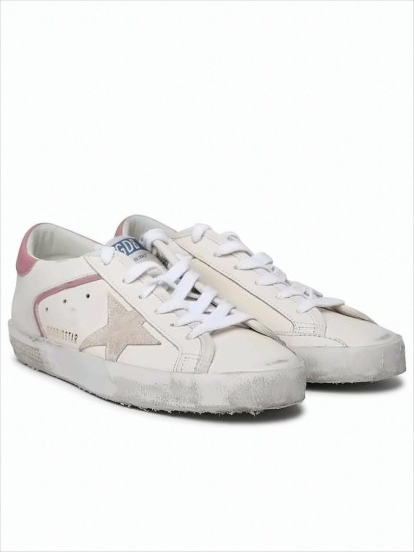 Golden Goose Distressed Canvas Low-Top Sneakers With Signature Star