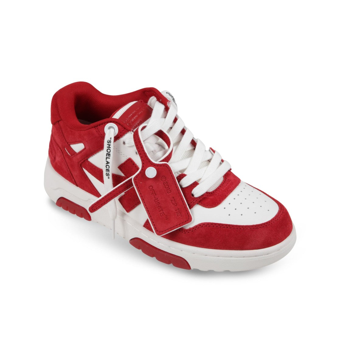 Off-White Suede And Calfskin Sneakers With Silhouette