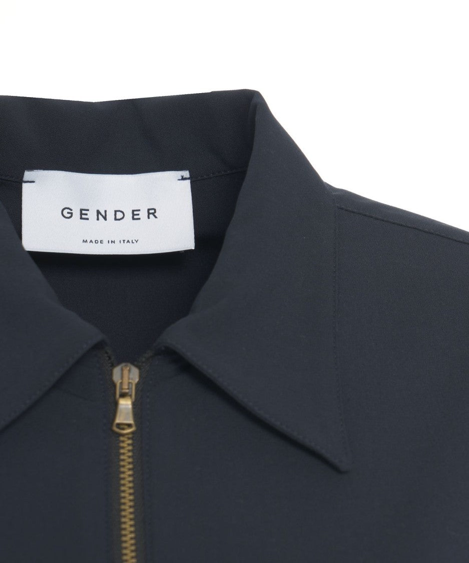 Gender Blouson Jacket With Shirt Collar