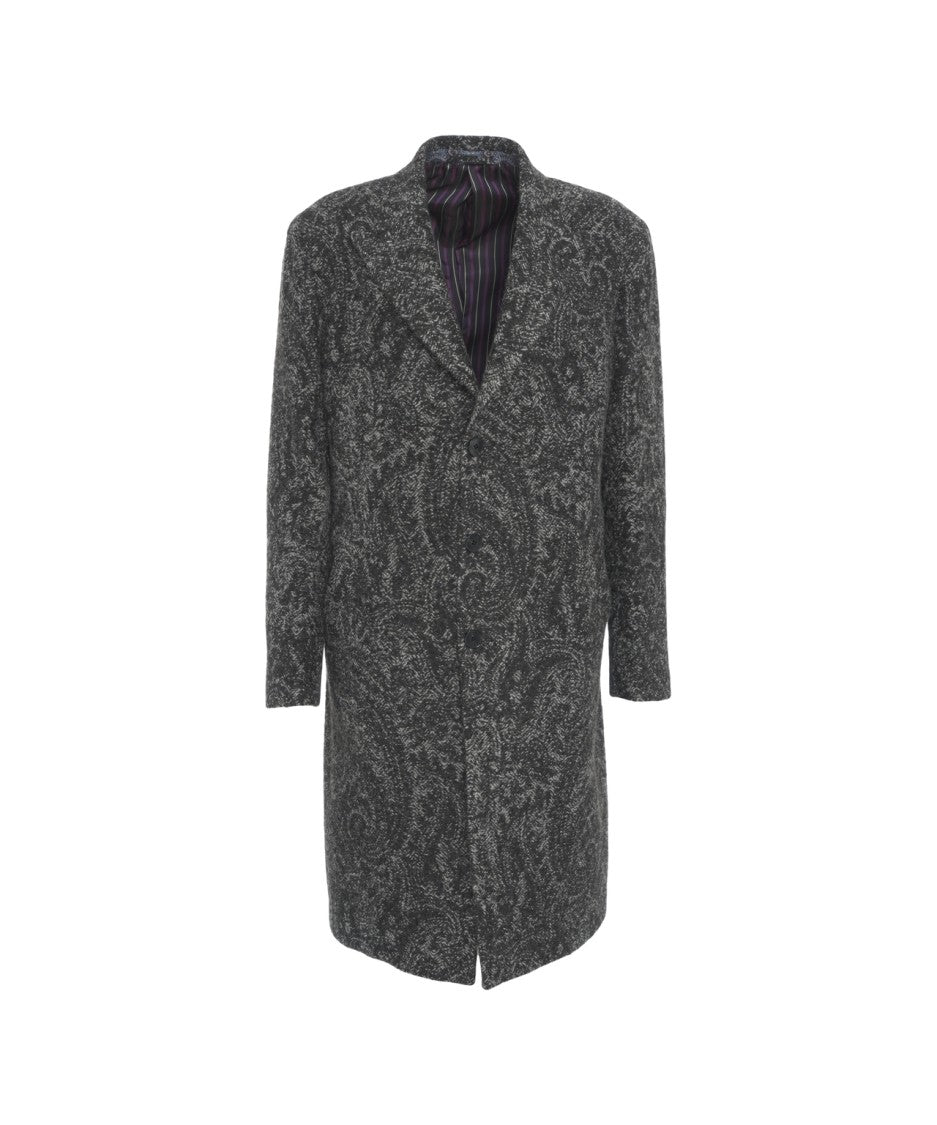 Etro Wool Blend Jacquard Coat