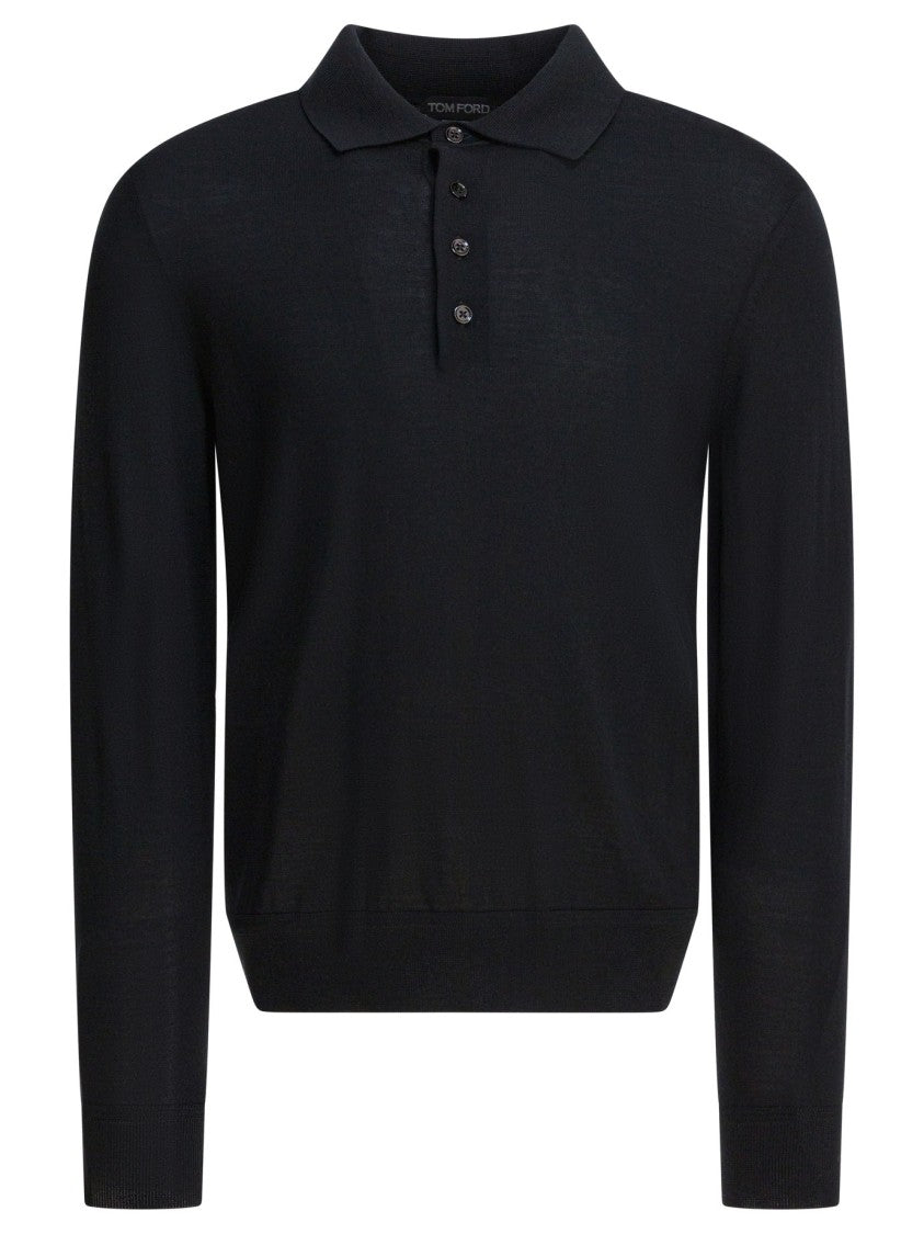 Tom Ford Long-Sleeved Polo Shirt With Classic Button-Down Collar