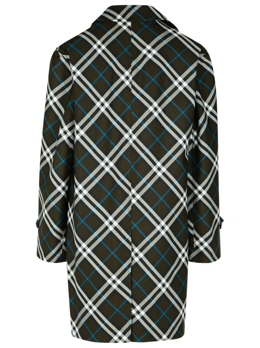 Burberry Check' Green Polyester Trench Coat