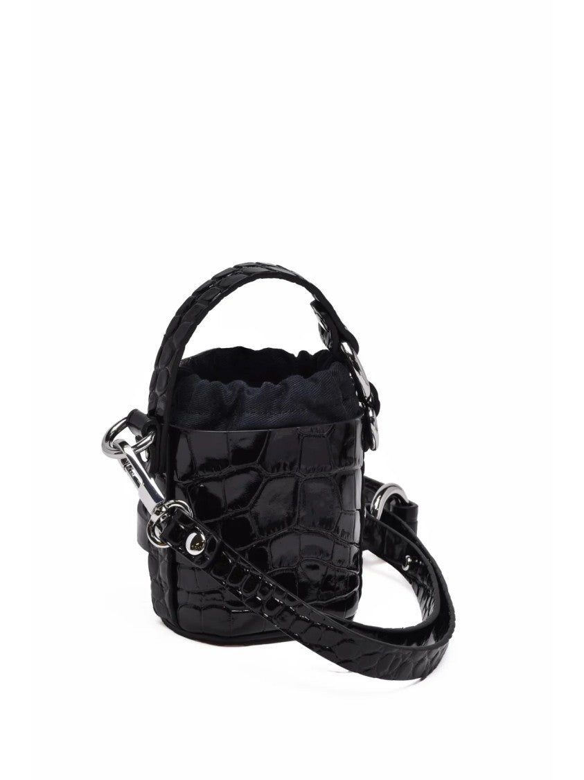 Vivienne Westwood Mini Daisy Crossbody Bag With Crocodile-Embossed Leather And Drawstring Closure