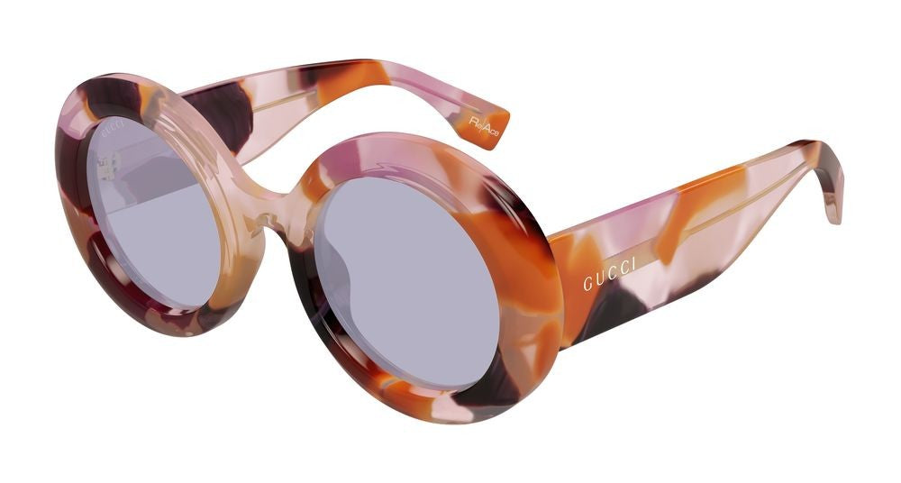 Gucci Violet Marbled Violet Frame Round Sunglasses