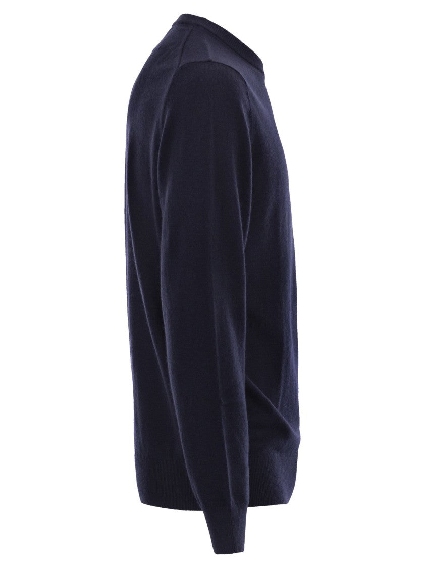 Mc2 Saint Barth Crew Neck Jumper With Vintage Car Embroidery