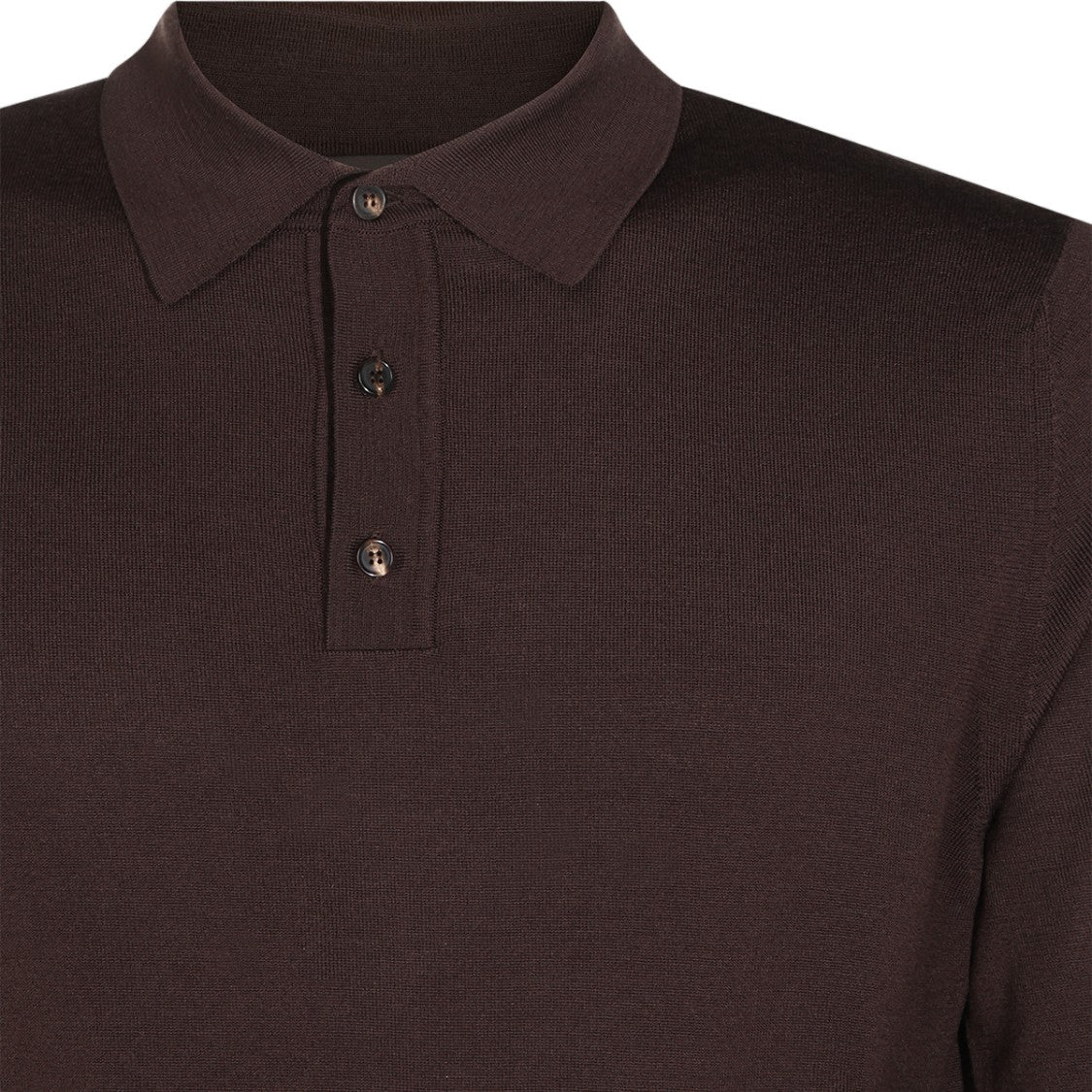 Zanone Fine Knit Polo Collar Long-Sleeve Sweater