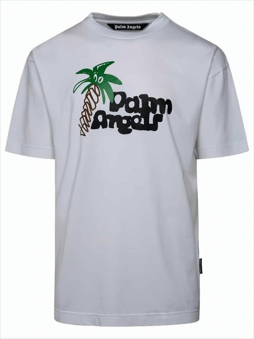 Palm Angels Short-Sleeved Cotton T-Shirt With Playful Graphic Design