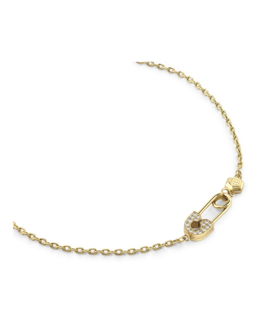 Philipp Plein Plein Safety Pin Cable Chain Necklace