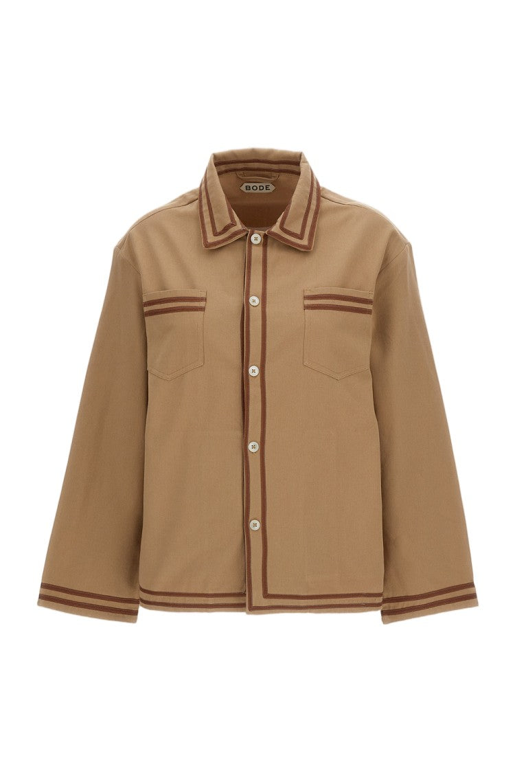 Bode New York Brown Canteen Cotton Overshirt