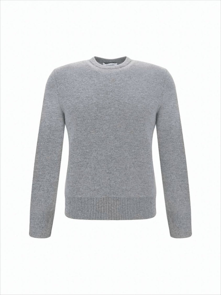 Thom Browne Classic Crew Neck Sweater With Vertical Stripe Detail