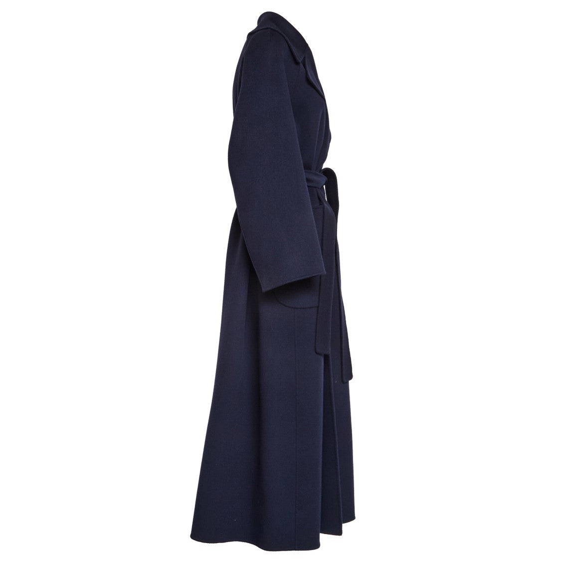 Max Mara Hand-Stitched Double Wool Coat With Wide Notch Collar