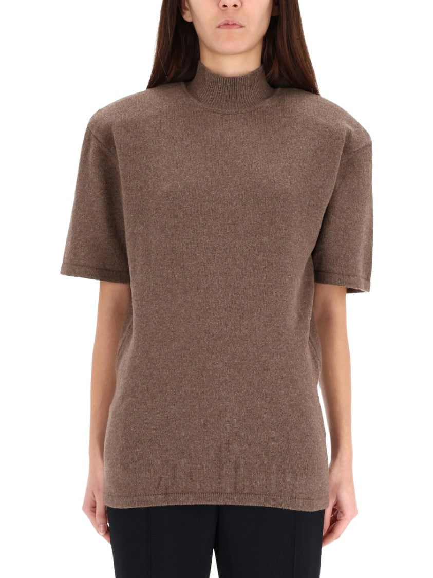 Jacquemus Chestnut Jersey High Neck Sweater