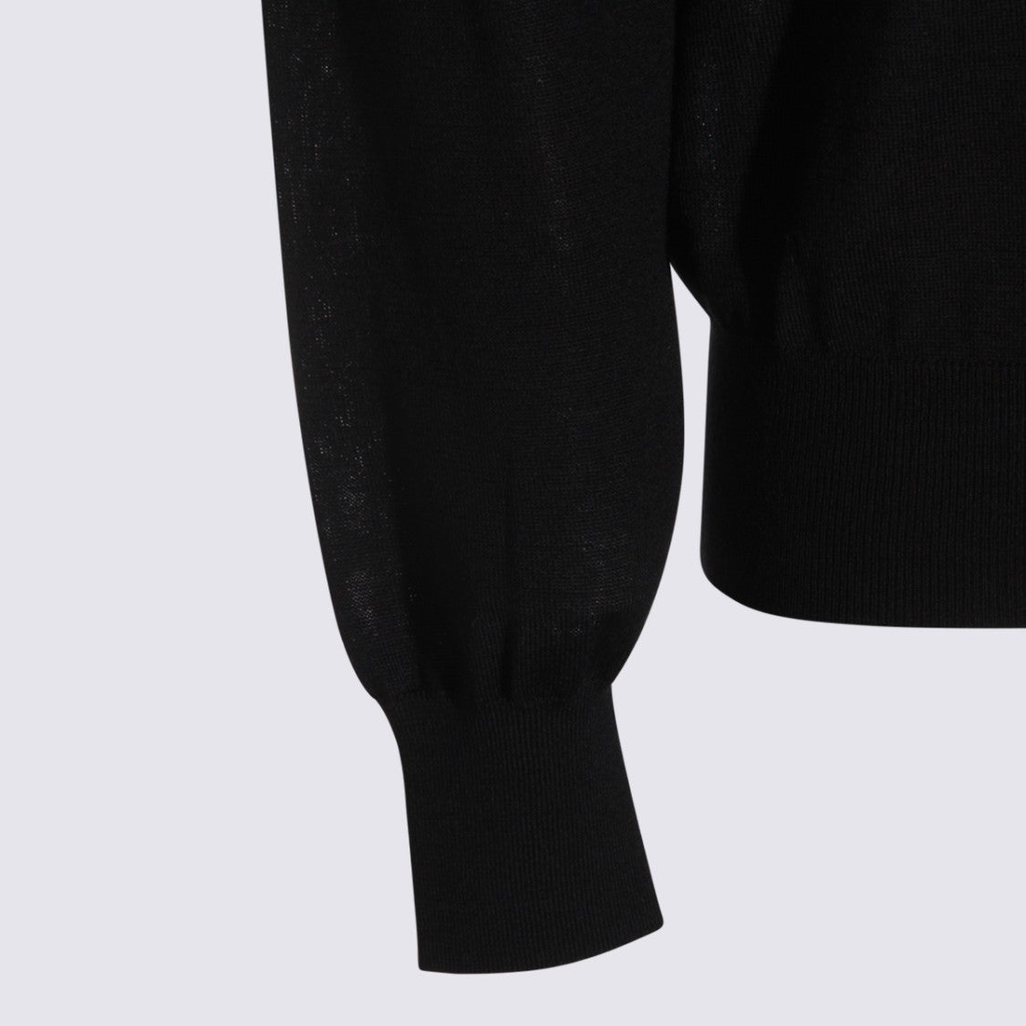 Saint Laurent Black Turtleneck Sweater With Fine Knit Texture And Ribbed Details