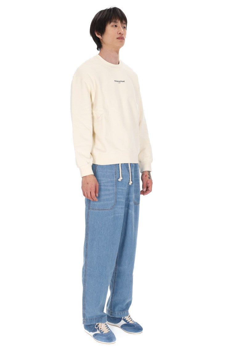 Maison Kitsuné Maison Kitsuné Paris Embroidered Cotton Sweatshirt