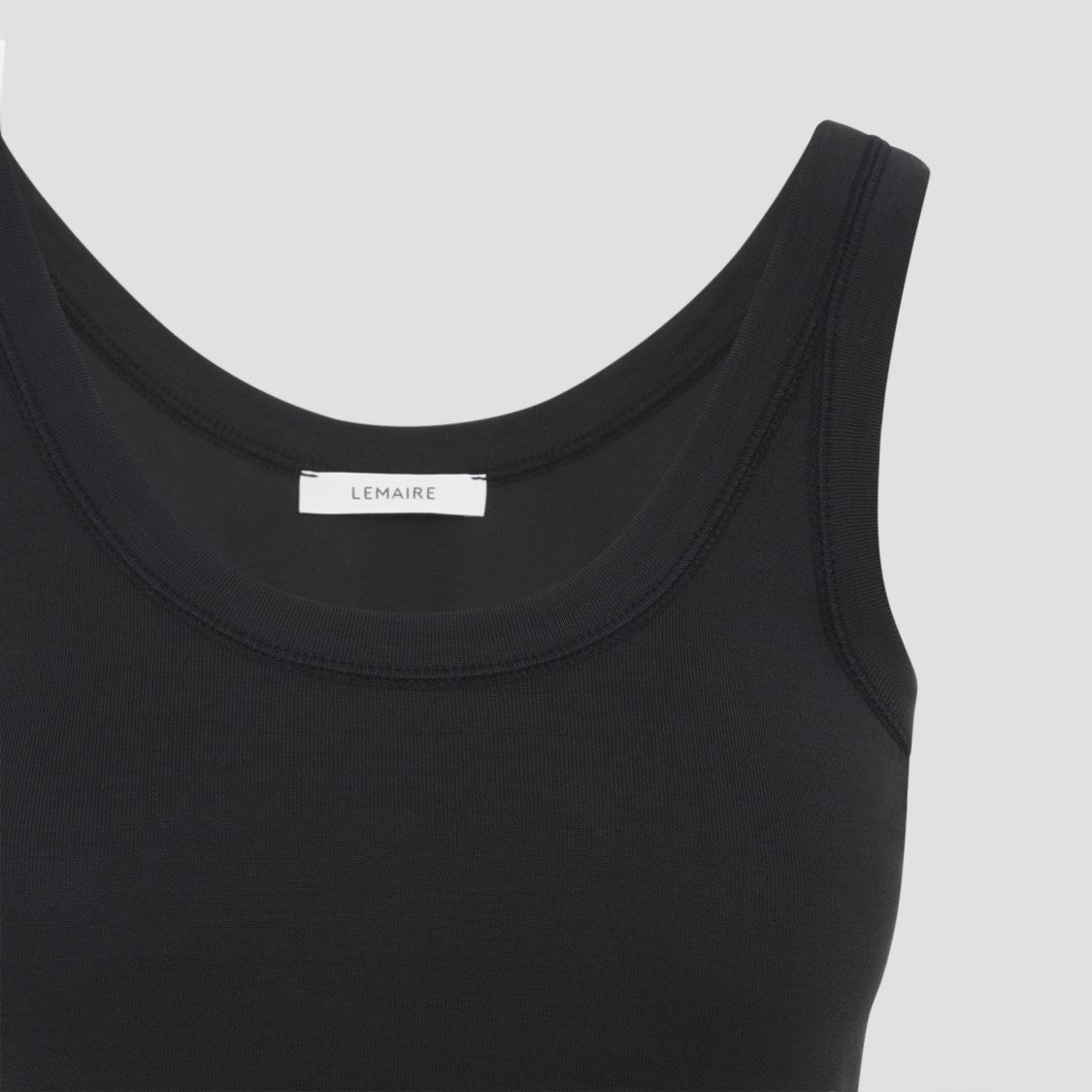 Lemaire Fitted Black Tank Top With Scoop Neckline