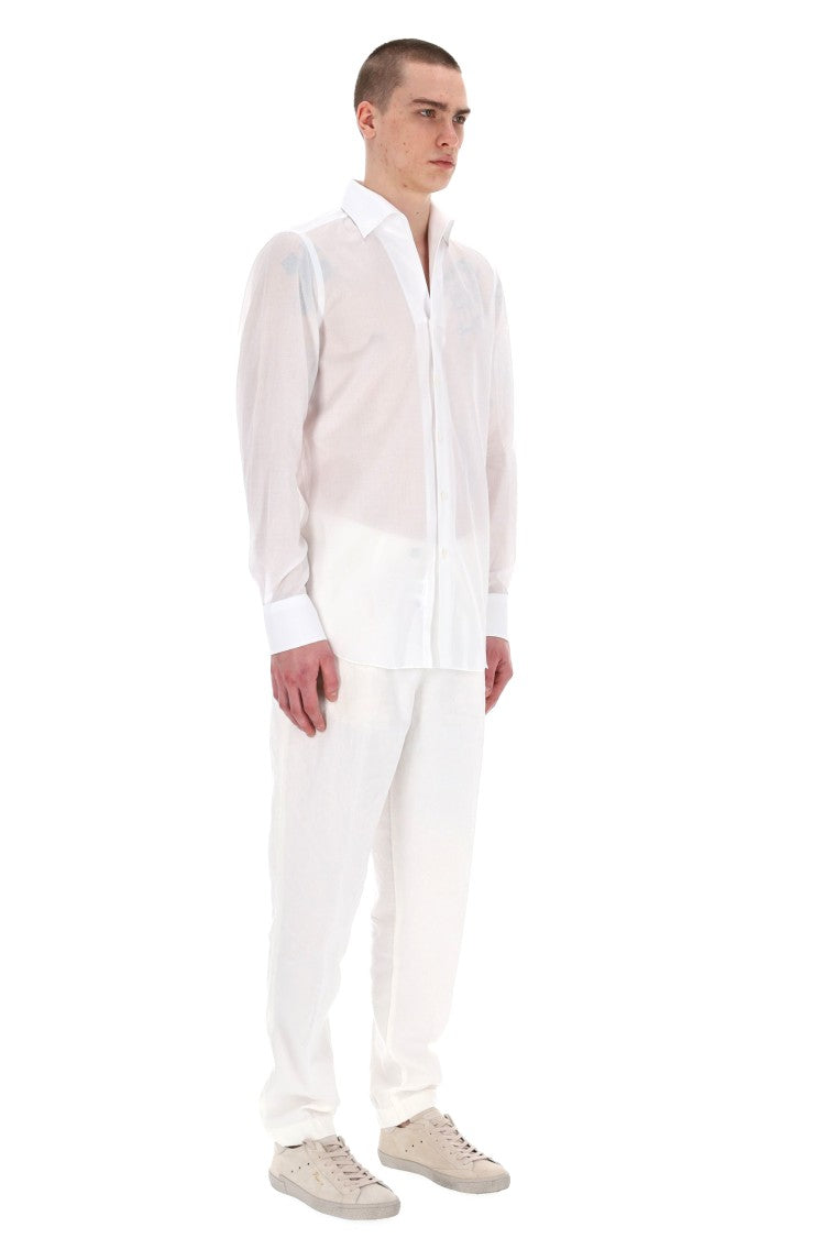 Finamore Ustica Collar Cotton Tailored Shirt