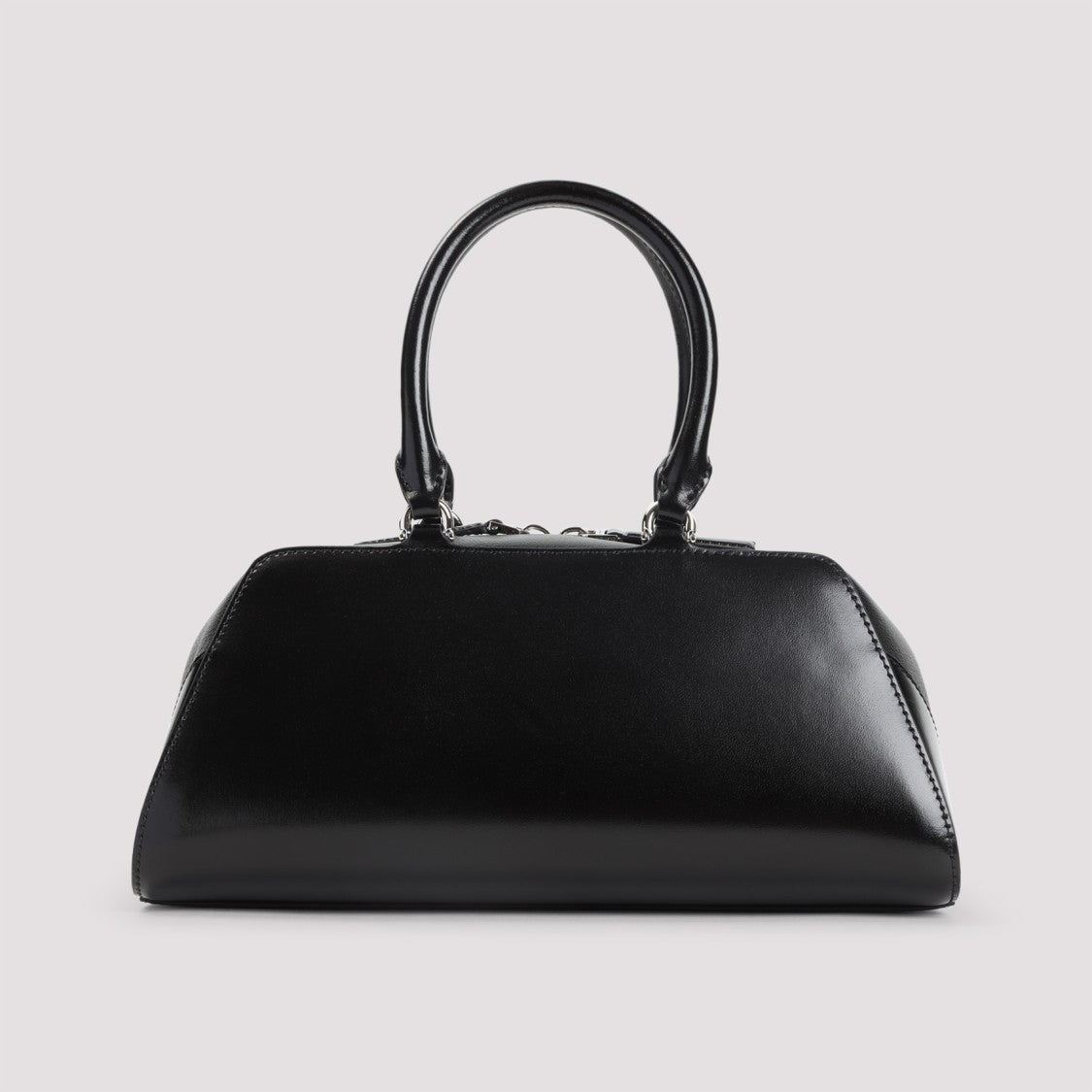 Givenchy Structured Black Calf Leather Handbag With Glossy Finish