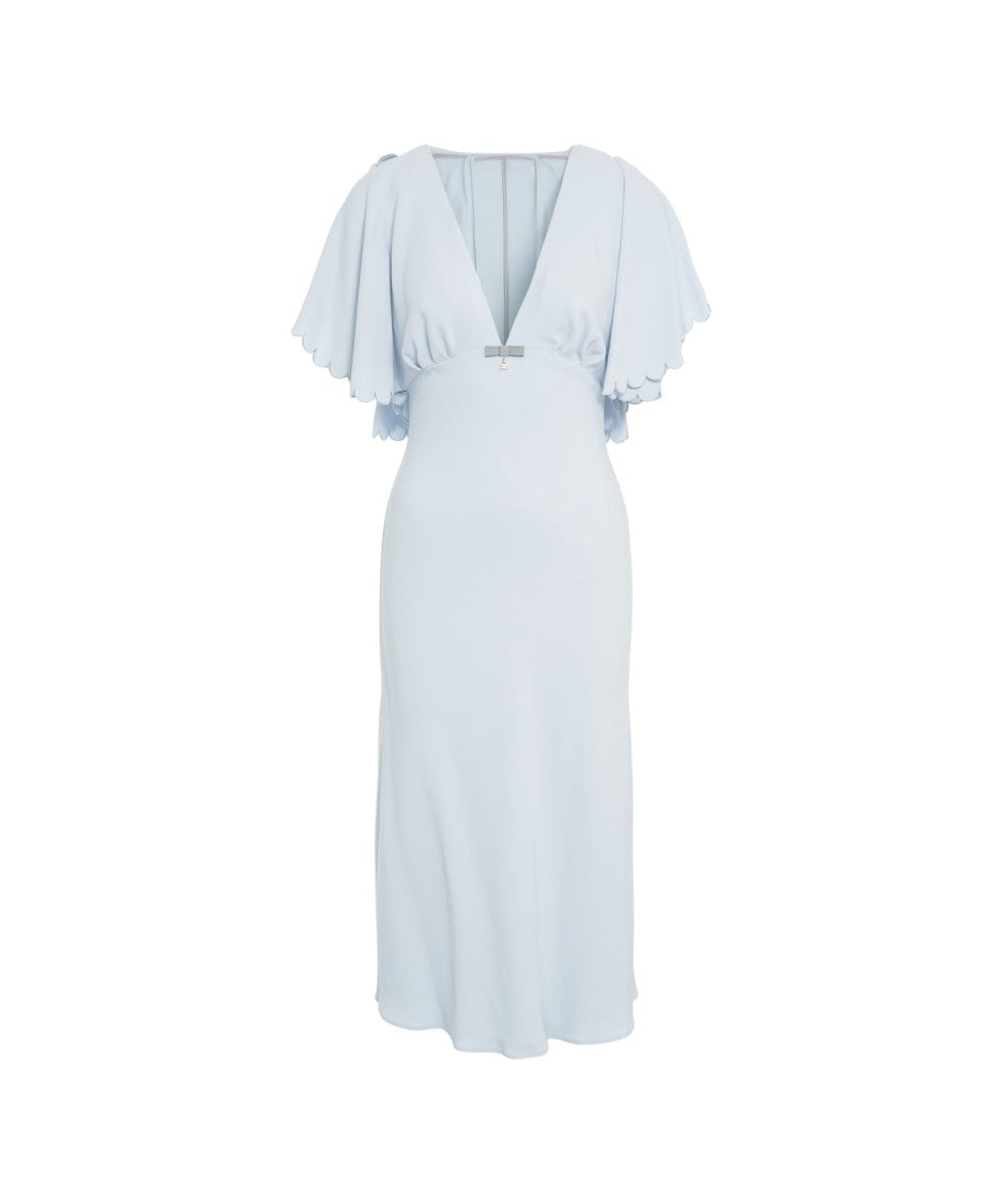 Elisabetta Franchi Calf-Length Blue Retro Dress