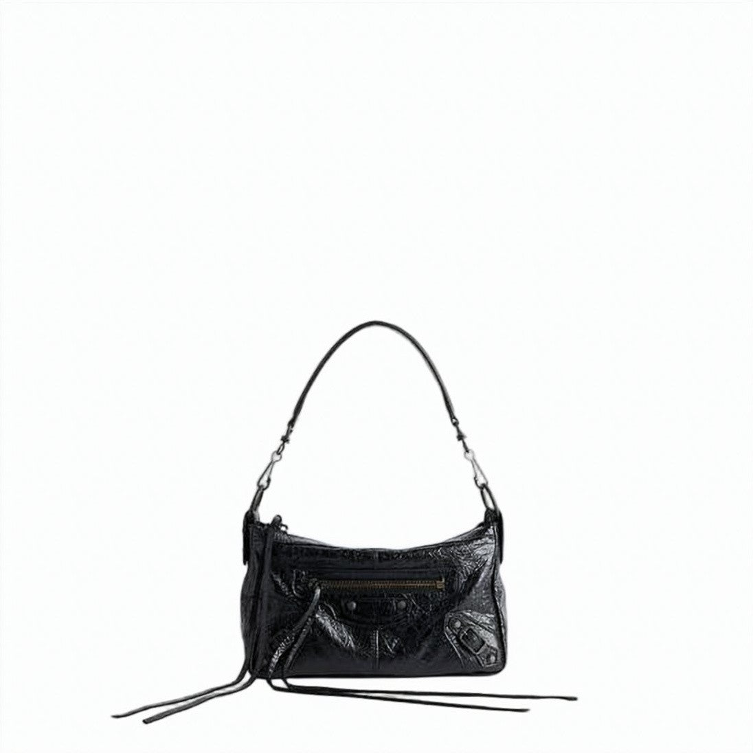 Balenciaga Textured Lambskin Shoulder Bag With Glossy Finish