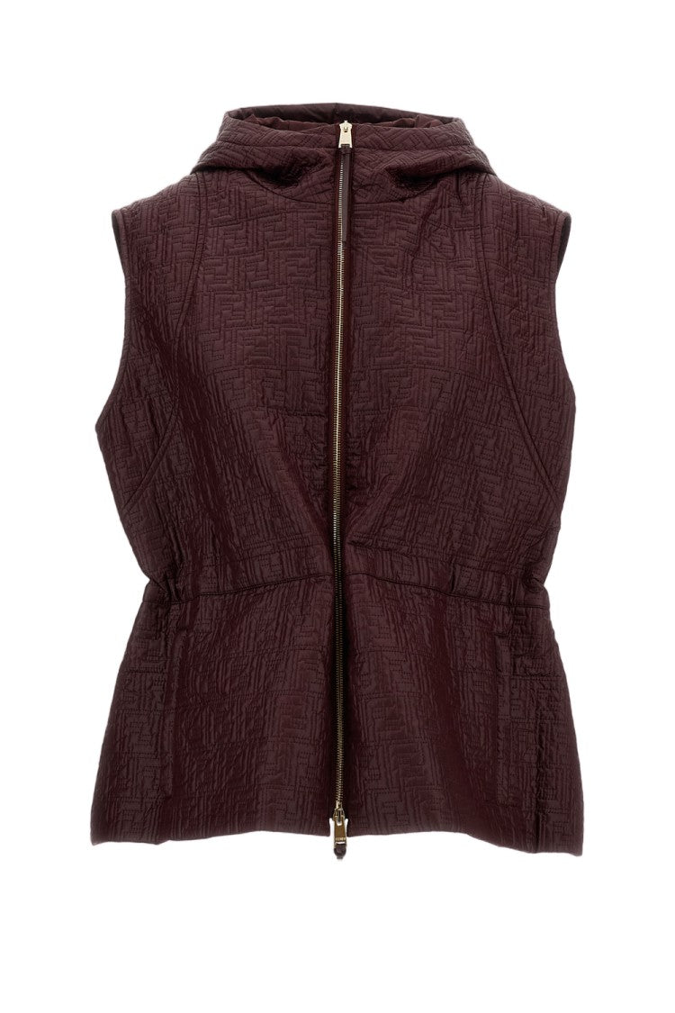 Fendi Quilted Nylon Vest With High Collar
