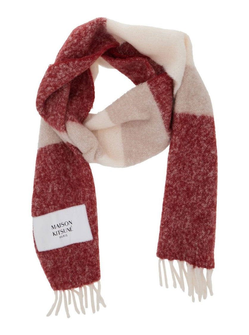 Maison Kitsuné Multicolour Scarf With Harmonious Pattern And Soft Finish