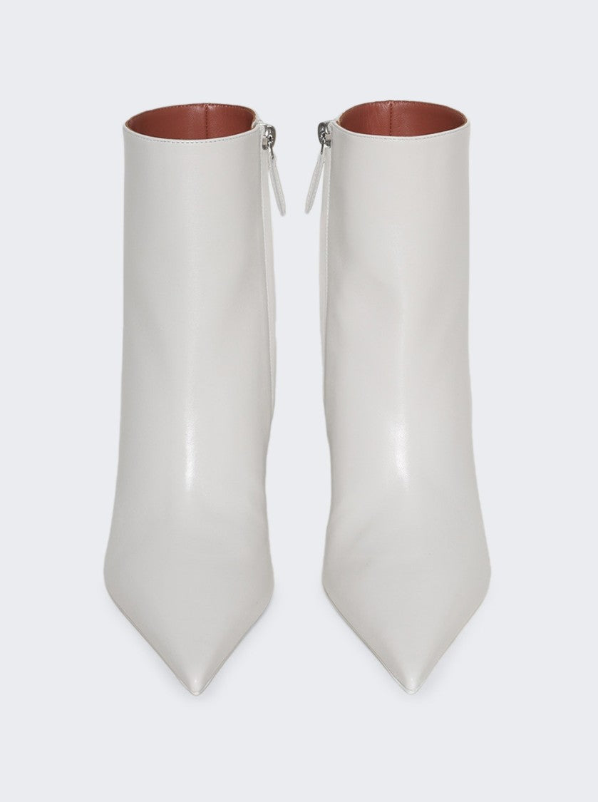 Amina Muaddi Barbara Bootie - White Nappa Leather