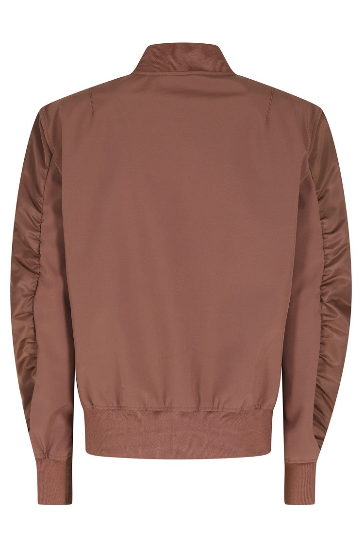 Blauer Brown Laurie Ribbed Elastic Trim Polyamide Bomber Jacket