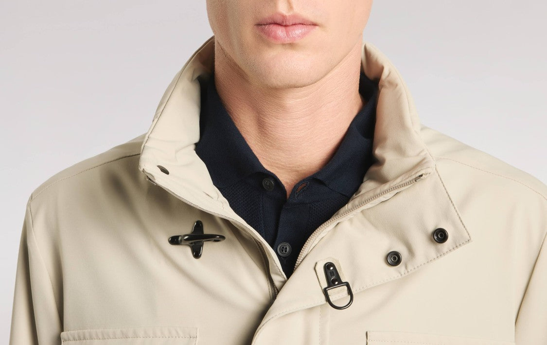 Fay Medium Tan Field Stretch Utility Jacket