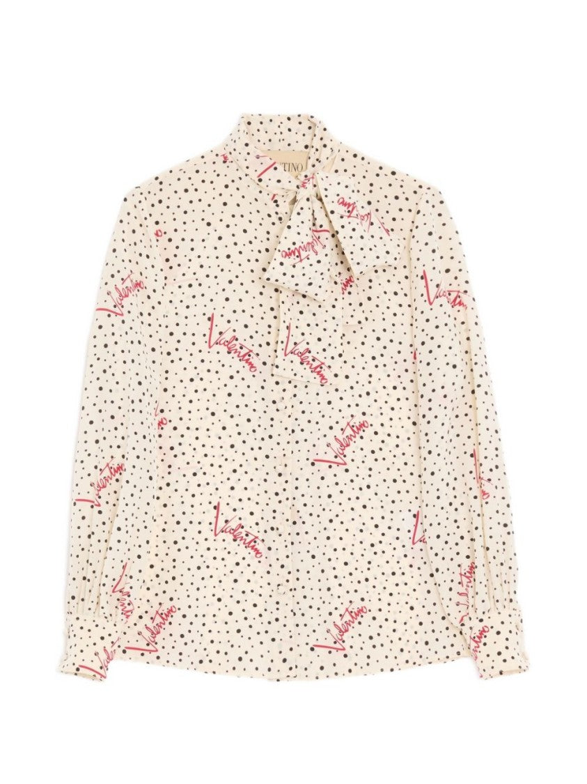 Valentino Garavani Multicolor Bubble Pattern Silk Crepe Shirt