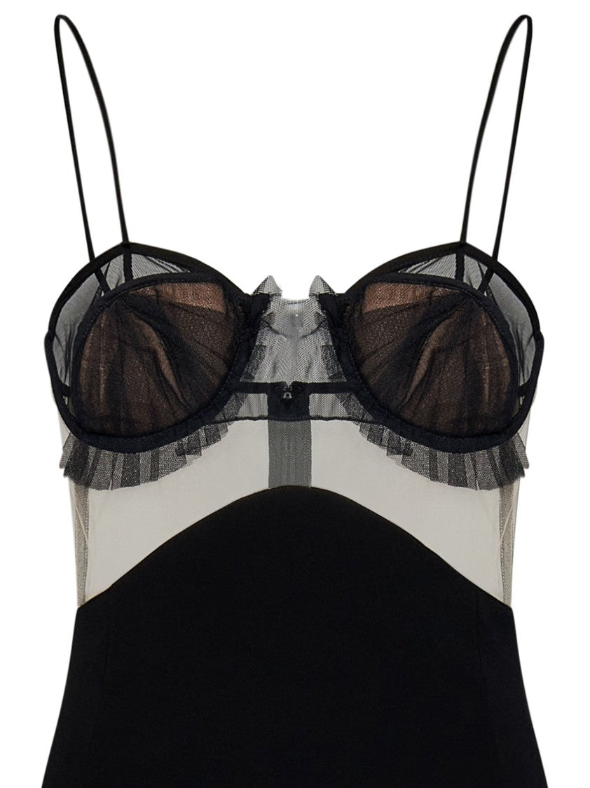 Nensi Dojaka Black Stretch Viscose Jersey Minidress