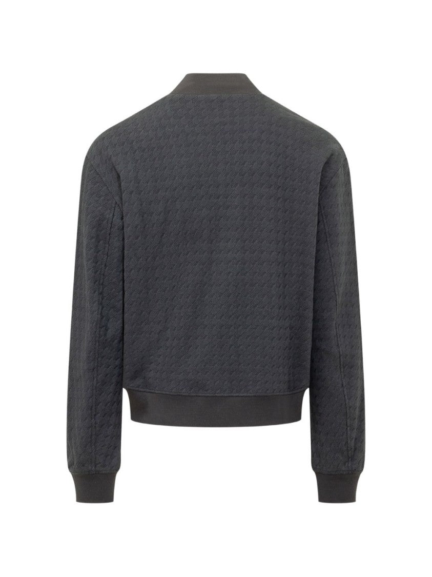 Etro Textured Black Jacket With Geometric Pattern