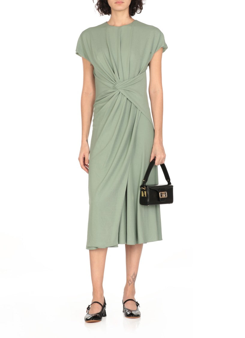 Lanvin Green Robe Viscose Midi Dress
