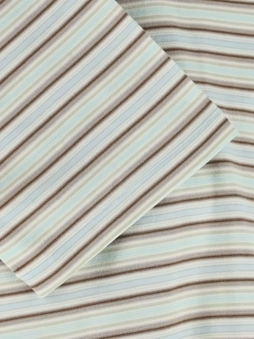 Auralee Crew Neck Striped T-Shirt In Lightweight Cotton