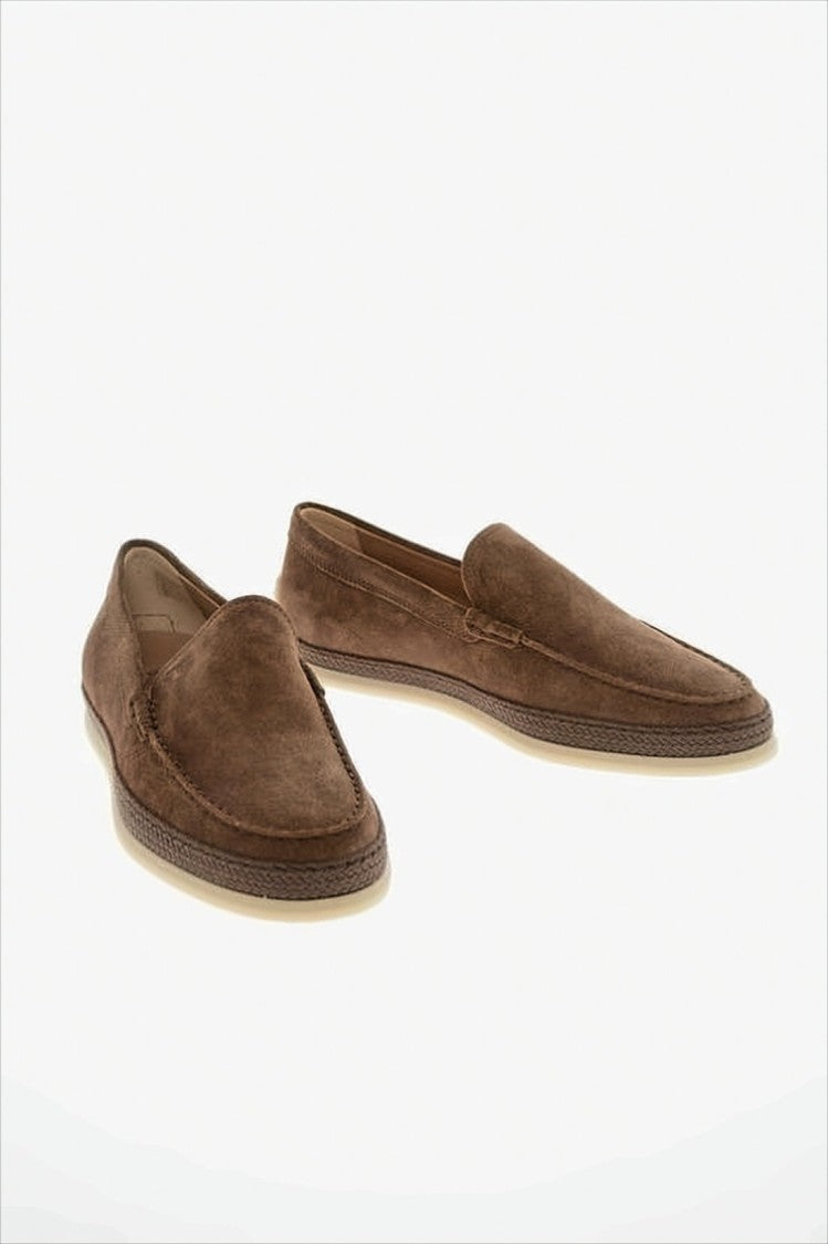 Tod's Suede Loafers With Braided Detail And Rubber Outsole