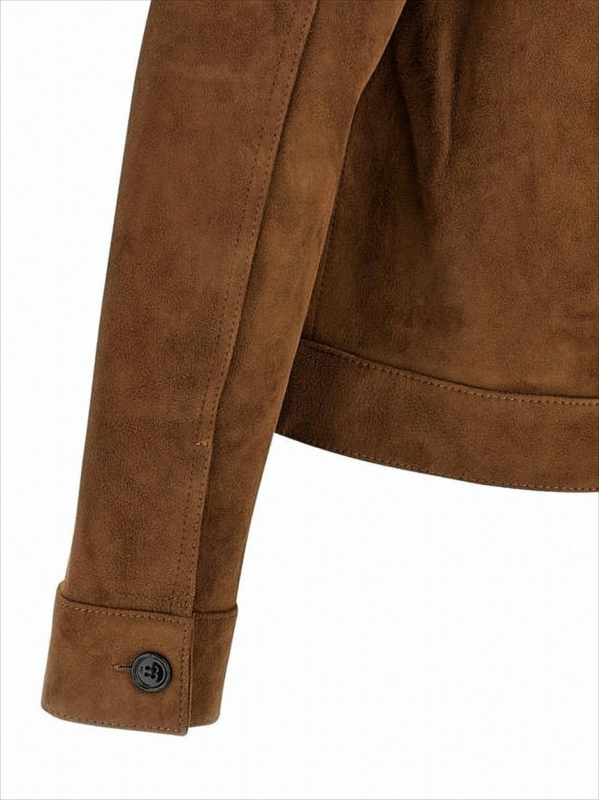 Ami Rich Brown Goat Leather Casual Jacket