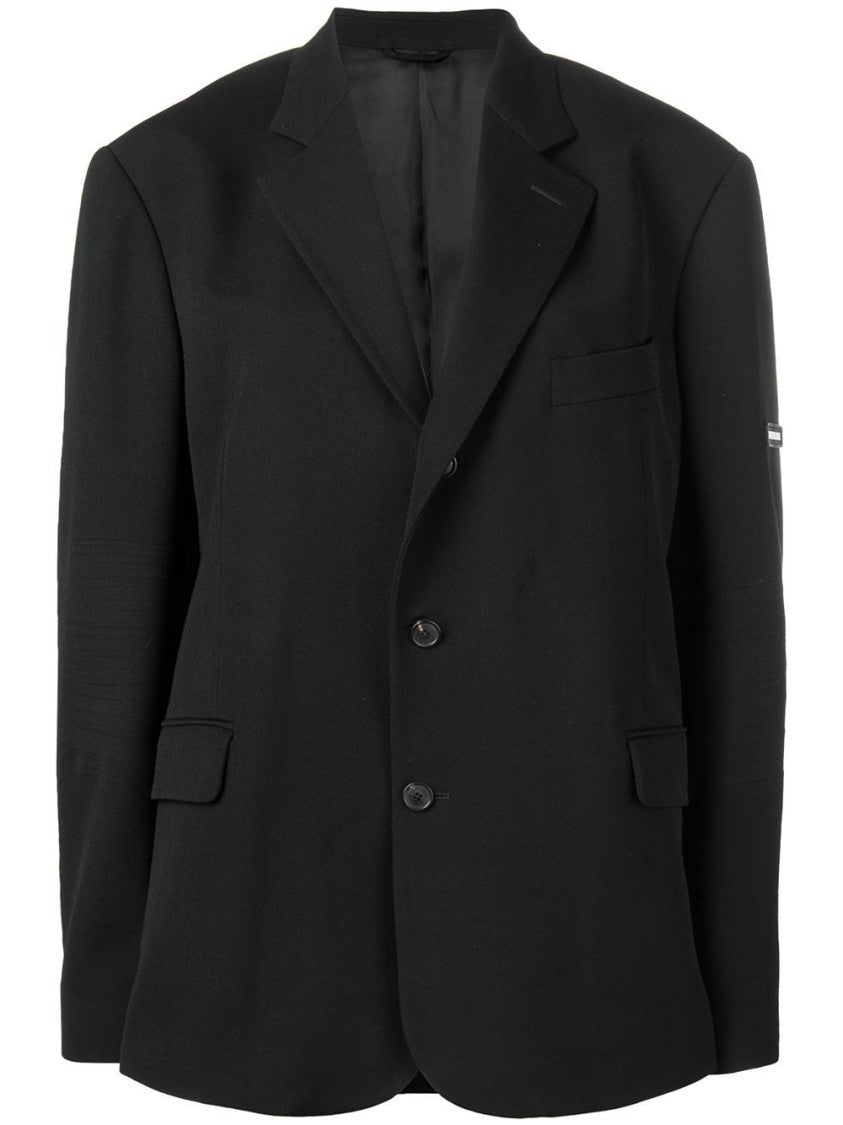 Balenciaga Fluid Viscose Gabardine Jacket With Notch Lapel And Button Detailing