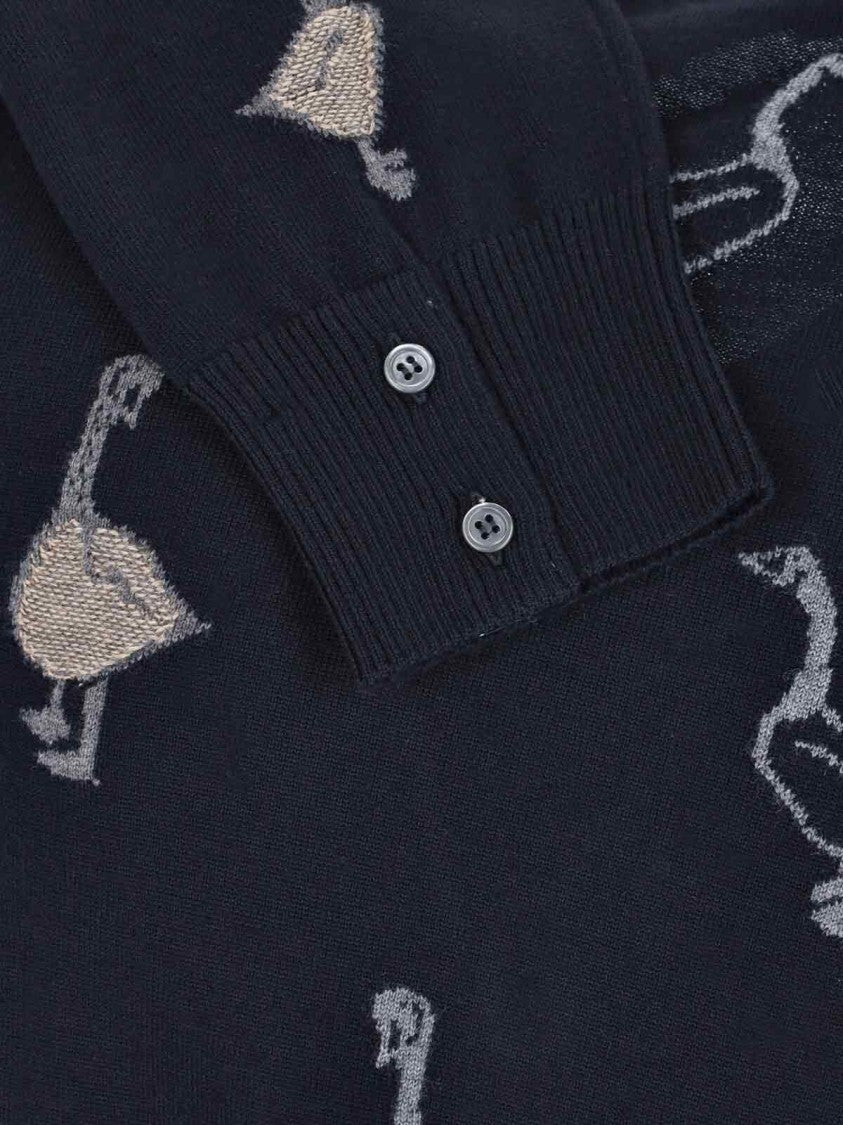 Thom Browne Minimalist Knit Sweater With Ribbed Details