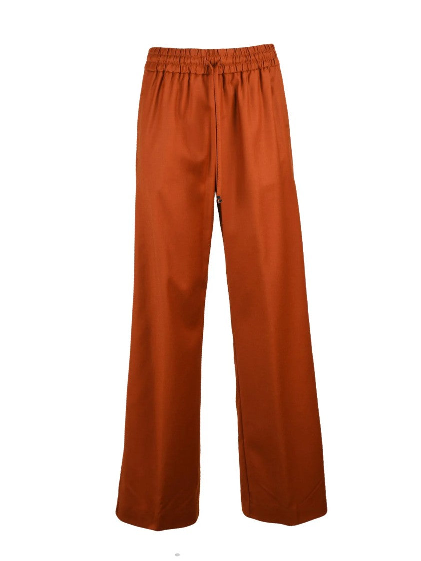 Dondup Rust Marisol Wide-Leg Virgin Wool Pants
