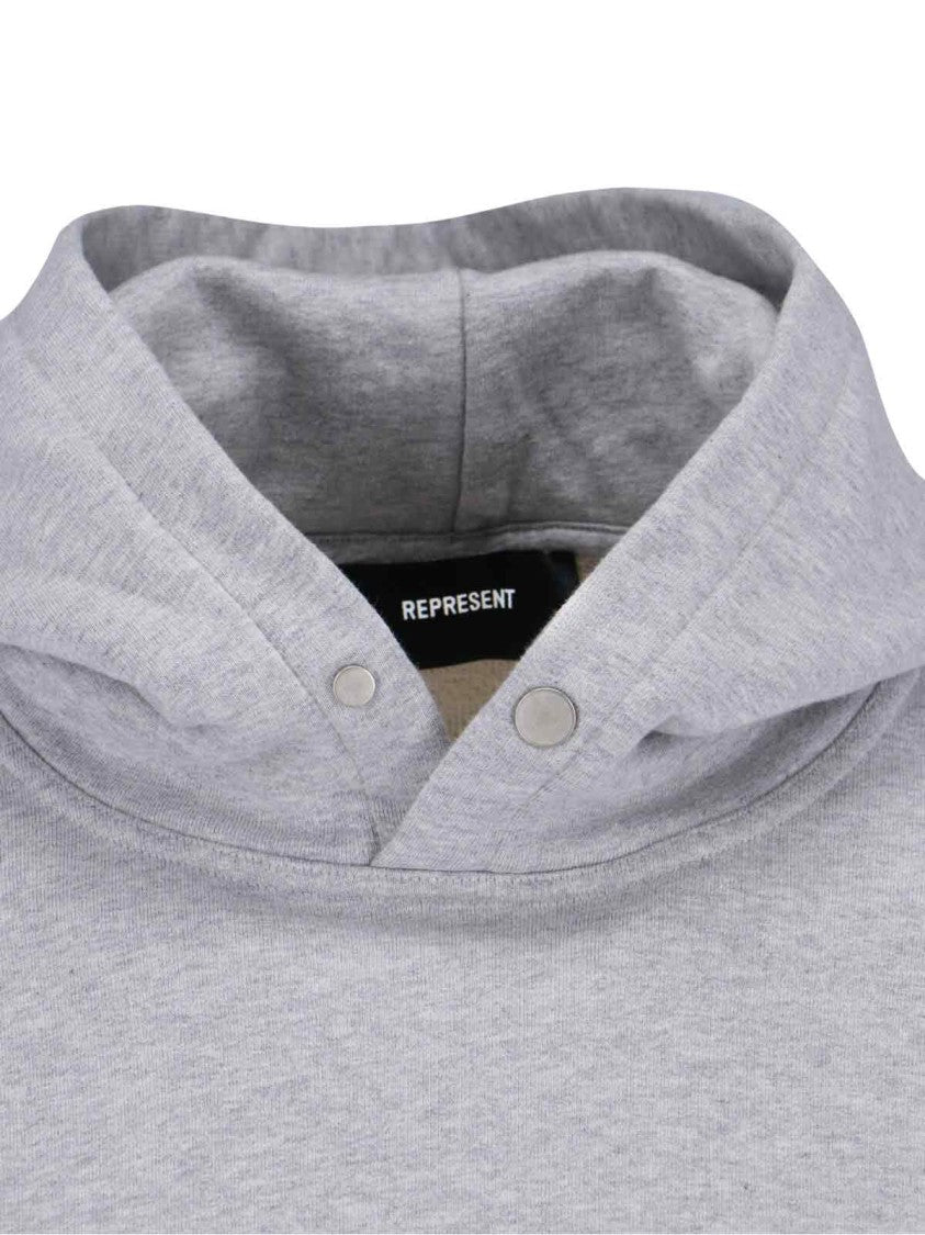 Represent Hooded Sweatshirt In Grey Cotton