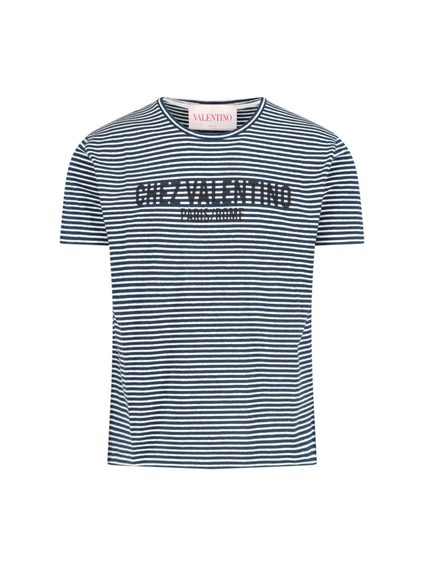 Valentino Chez' Striped T-Shirt – Blue