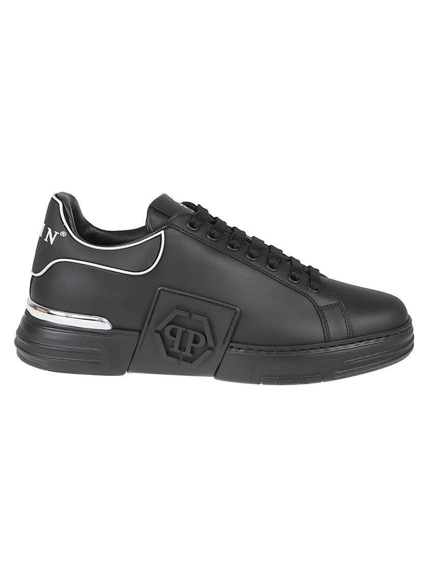 Philipp Plein Low-Top Black Leather Sneakers