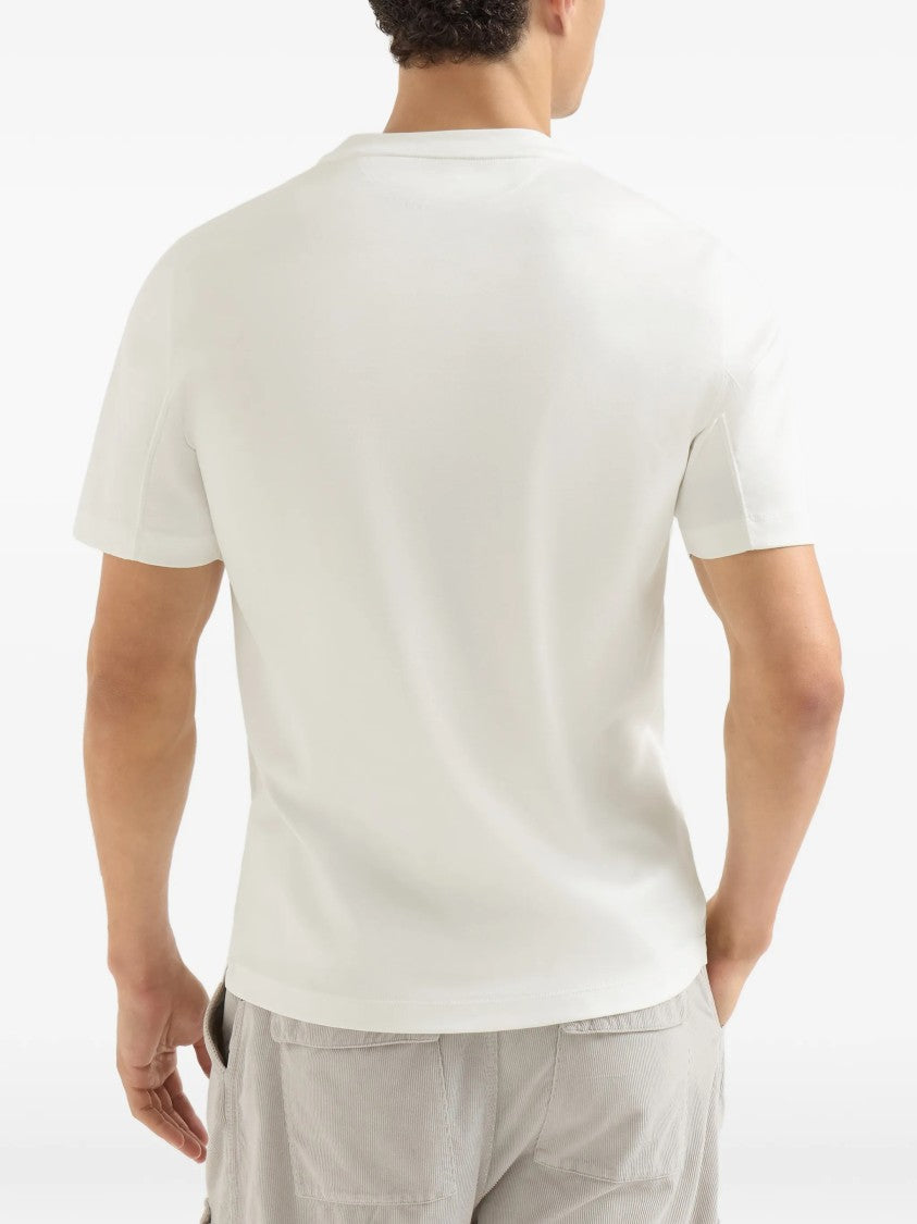 Brunello Cucinelli Cotton Embroidered Logo Crewneck T-Shirt