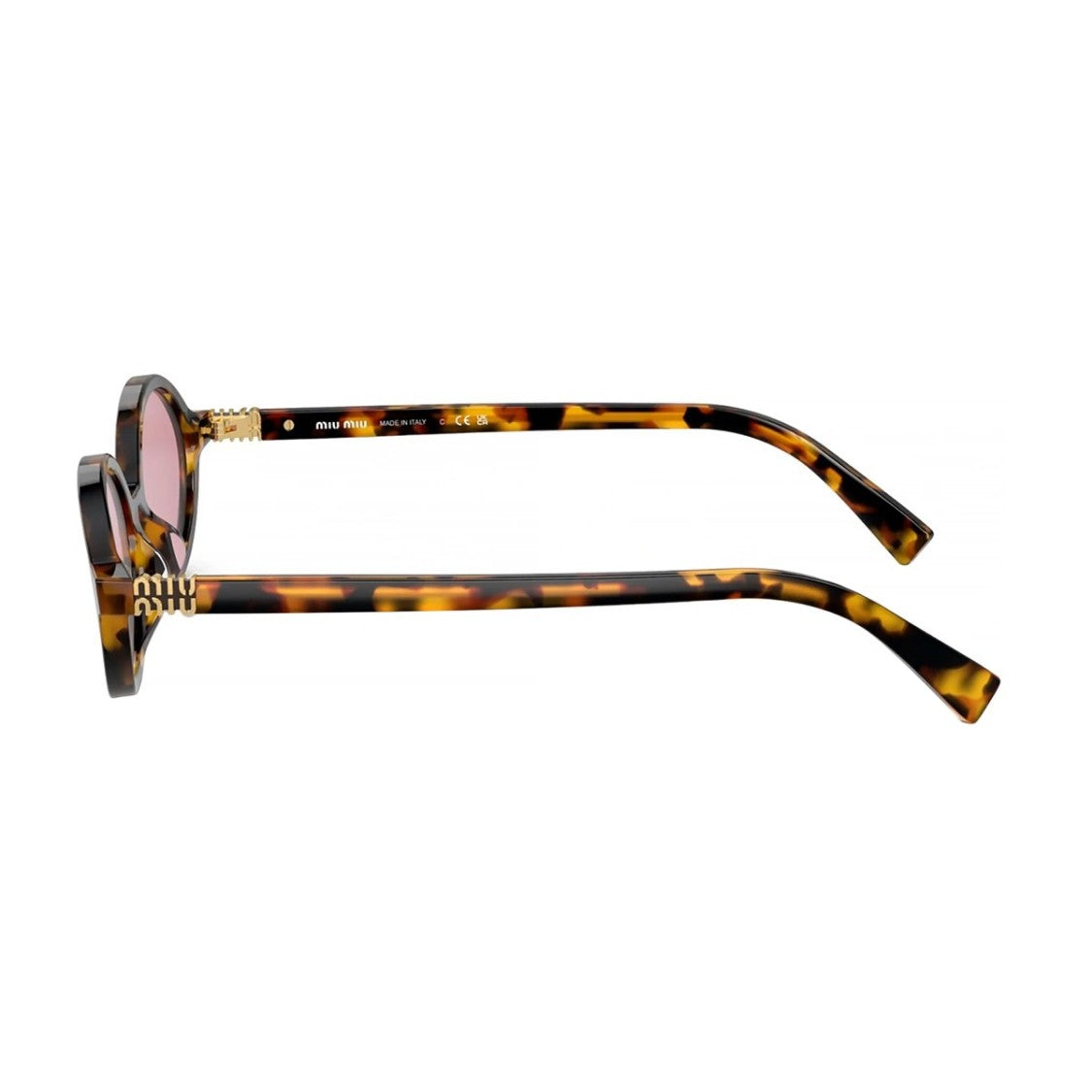 Miu Miu Havana Regard Acetate Oval Sunglasses
