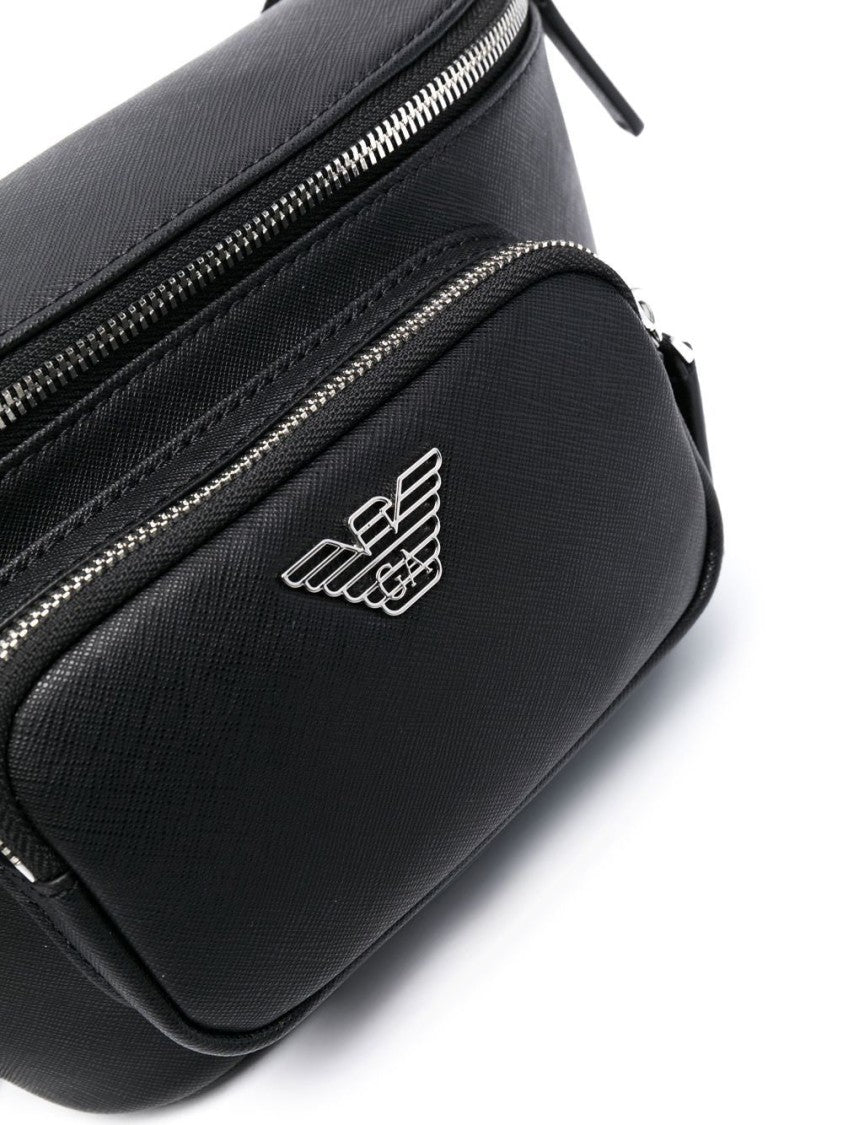 Emporio Armani Versatile Black Belt Bag With Streamlined Design