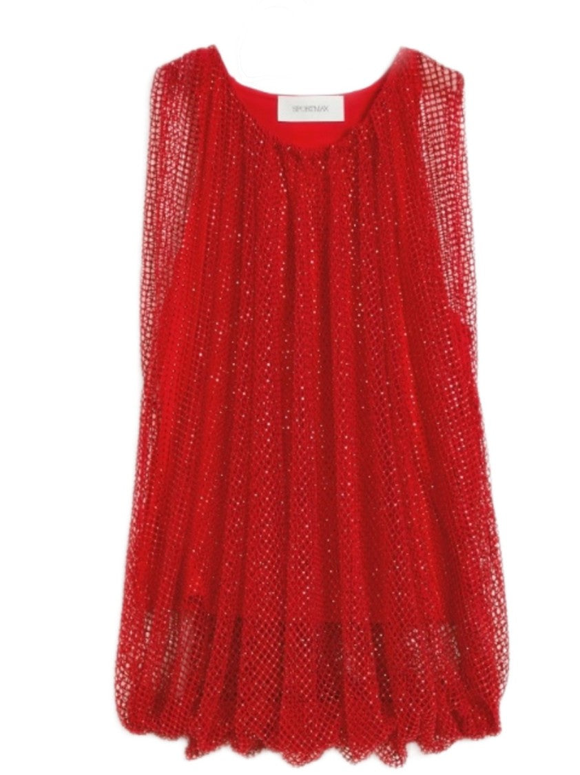 Max Mara Textured Red Sleeveless Top