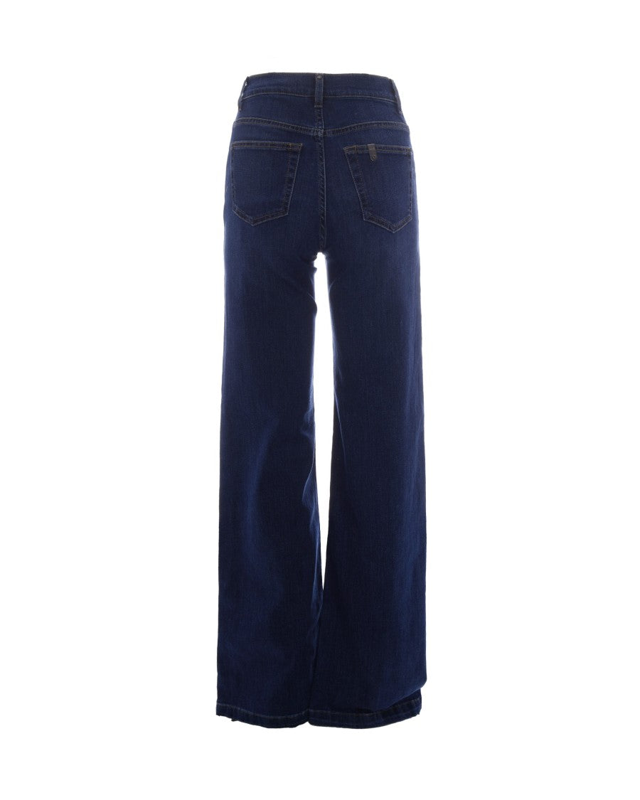 Liu Jo Flare Leg Jeans With Side Embellishments In Dark Wash