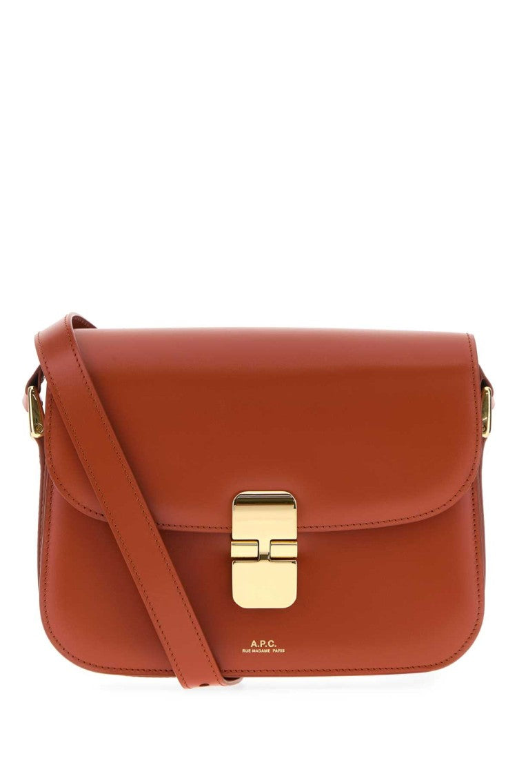 A.P.C. Brick Leather Small Grace Crossbody Bag
