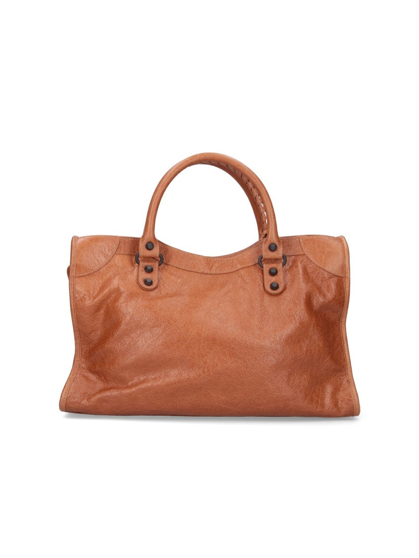 Balenciaga Structured Brown Handbag With Clean Lines